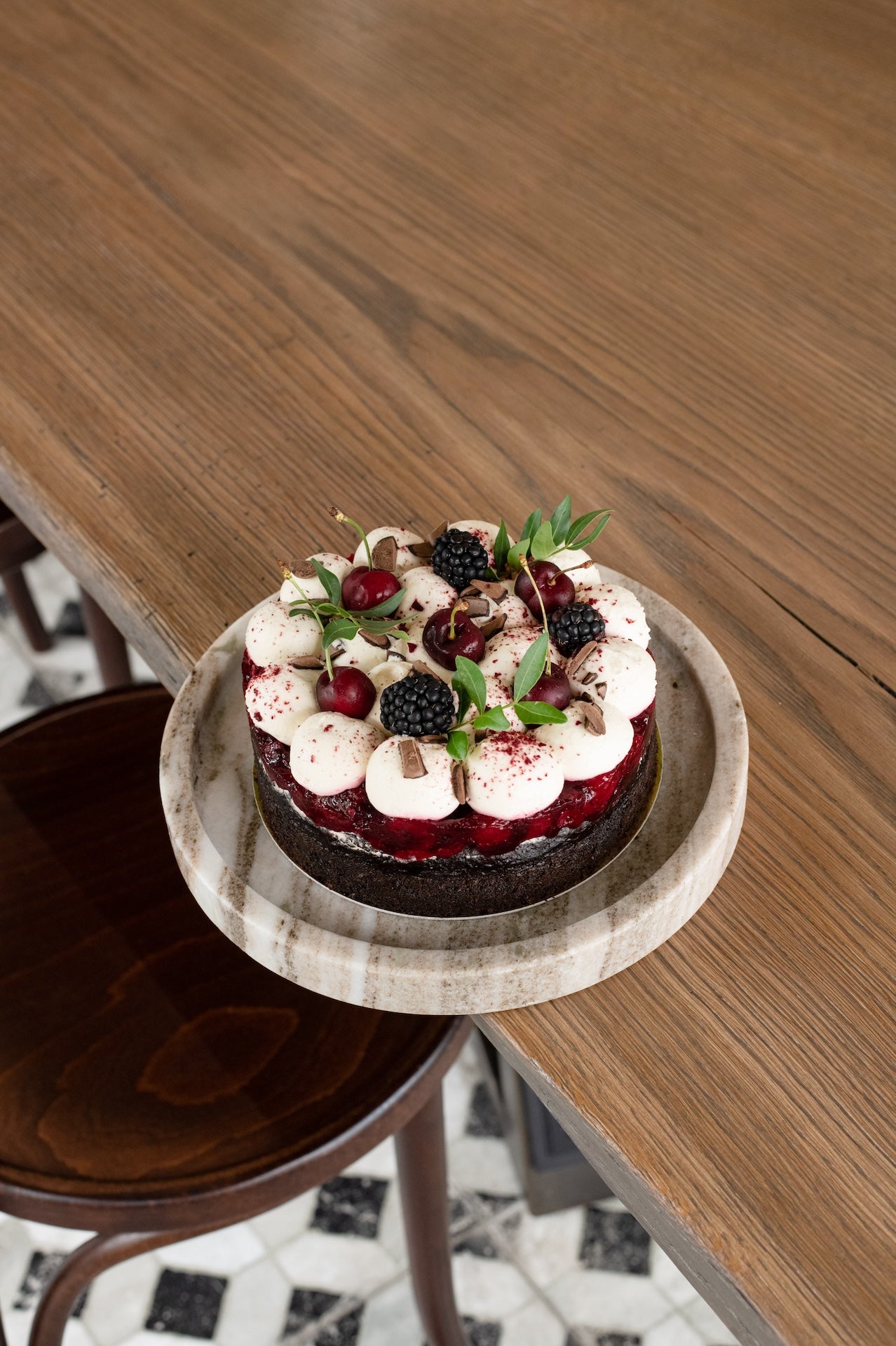 Vegan chocolate cherry cake