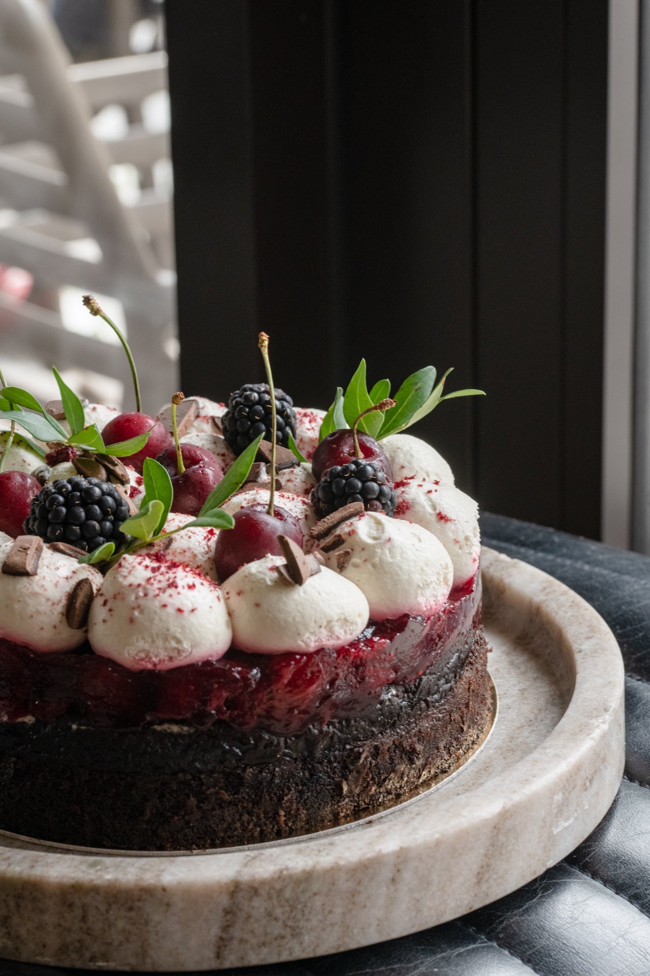 Vegan chocolate cherry cake